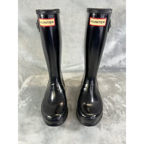 Hunter Boots Girl's size 2 Black Knee-High Rain Boots - Picture 2 of 11
